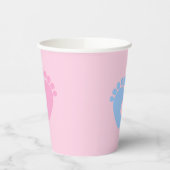 男の子または女の子の性明らかに赤ちゃんシャワーベビー足Pa 紙コップ (左)