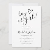 男の子または女の子の愛ハート性発現パーティー 招待状 (正面)