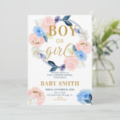 男の子または女の子の招待を性別で明らかにする 招待状 (スタンド正面)