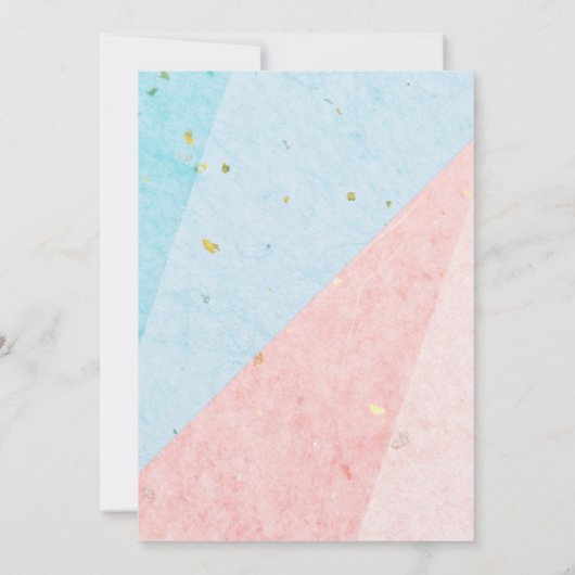 男の子または女の子の日本の紙ピンクブルージェンダーの表示 招待状 (裏面)