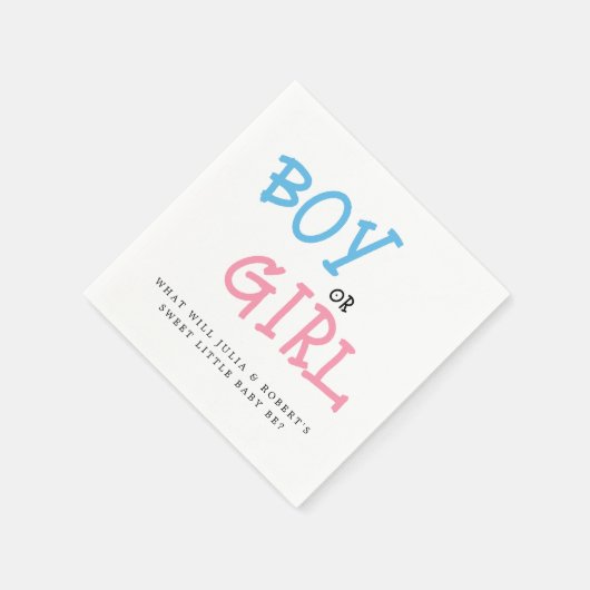 男の子または女の子の水の色の性別を表示パーティー スタンダードカクテルナプキン (角)