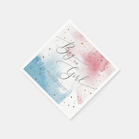 男の子または女の子の水の色の性別を表示パーティー スタンダードカクテルナプキン (角)