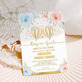 男の子または女の子の熱気球ジェンダーがシャワーを明らかにする 招待状