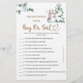 男の子または女の子の物語を推測する冬の赤ちゃんシャワーゲーム (正面)