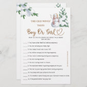 男の子または女の子の物語を推測する冬の赤ちゃんシャワーゲーム (正面/裏面)