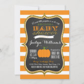 男の子または女の子の秋のカボチャベビーシャワーの招待状 招待状 (正面)