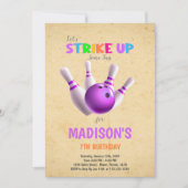 男の子または女の子の編集可能なストライキパーティー招待状 招待状 (正面)