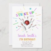 男の子または女の子の編集可能なストライキパーティー招待状 招待状 (正面)