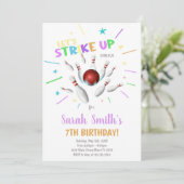 男の子または女の子の編集可能なストライキパーティー招待状 招待状 (スタンド正面)
