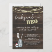 男の子または女の子の誕生日パーティバックヤードBBQ 招待状 (正面)