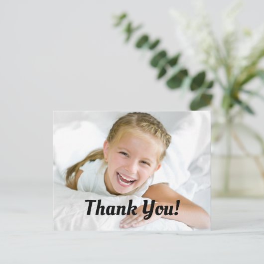 男の子または女の子の誕生日パーティー写真ありがとう ポストカード (スタンド正面)