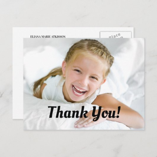 男の子または女の子の誕生日パーティー写真ありがとう ポストカード (正面/裏面)