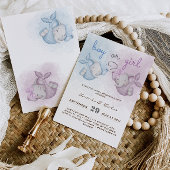 男の子または女の子の象ピンクの青の性別が明らかに 招待状