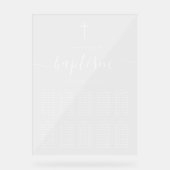 男の子または女の子の《キリスト教》洗礼式や命名式洗礼着席表 アクリルサイン (正面)