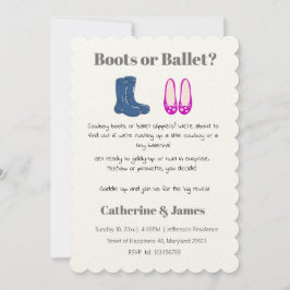 男の子または女の子カウボーイブーツバレットジェンダーの明け 招待状