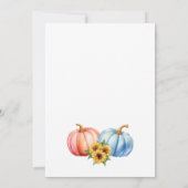 男の子または女の子カボチャのトラック性別を表示パーティー 招待状 (裏面)