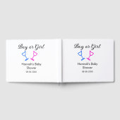 男の子または女の子シャワーピンクの青ガラスの名前の日付 ゲストブック (全面)