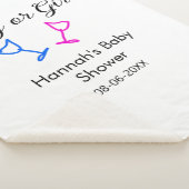 男の子または女の子シャワーピンクの青ガラスの名前の日付 シェルパブランケット (3/4)