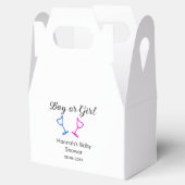 男の子または女の子シャワーピンクの青ガラスの名前の日付 フェイバーボックス (オープン)