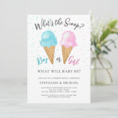 男の子または女の子スクープ性別リビールパーティー 招待状 (スタンド正面)