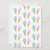 男の子または女の子スクープ性別リビールパーティー 招待状 (裏面)