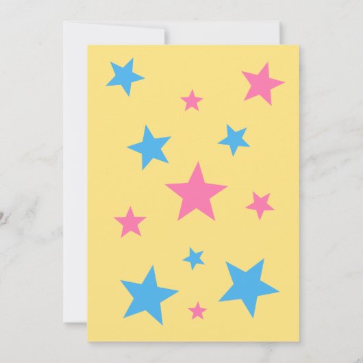 男の子または女の子テディベア性別の表示パーティー 招待状 (裏面)