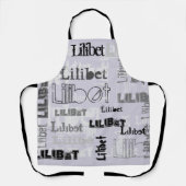 男の子または女の子トレンディー名ギフトアクセサリーパープル エプロン (正面)