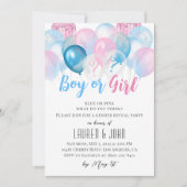 男の子または女の子バルーンジェンダーリビール招待状 招待状 (正面)