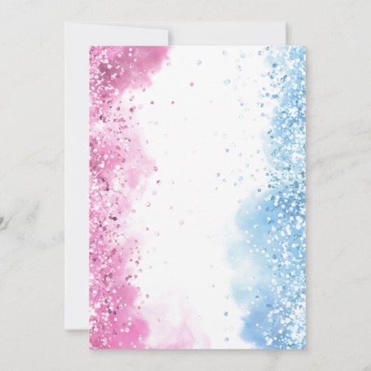 男の子または女の子マーキーライト性別の表示 招待状 (裏面)