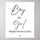 男の子または女の子衣服あなたの推測ベビーシャワーゲーム ポスター (正面)
