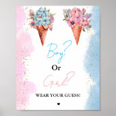 男の子または女の子衣服あなたの推測ベビーシャワーゲーム ポスター (正面)
