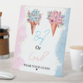 男の子または女の子衣服あなたの推測ベビーシャワーゲーム 台座サイン (インサイチュ)