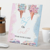 男の子または女の子衣服あなたの推測ベビーシャワーゲーム 台座サイン (インサイチュ)