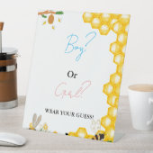 男の子または女の子衣服あなたの推測ベビーシャワーゲーム 台座サイン (インサイチュ)