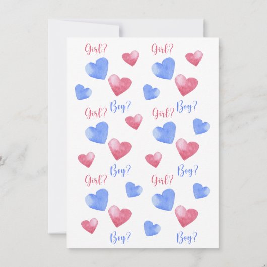 男の子または女の子 – アイスクリーム – 性別の表示パーティー 招待状 (裏面)