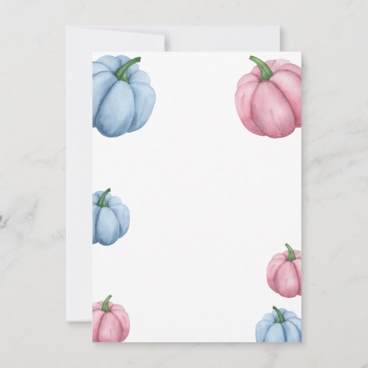 男の子または女の子 – パンプキンパーティー – 性別の表示 招待状 (裏面)