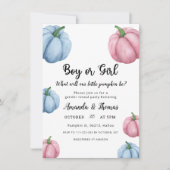 男の子または女の子 – パンプキンパーティー – 性別の表示 招待状 (正面)