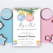 男の子または女の子 – 冬のパーティー – 性別の表示 招待状