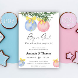 男の子または女の子 – 冬のパーティー – 性別の表示 招待状