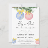 男の子または女の子 – 冬のパーティー – 性別の表示 招待状 (正面)