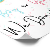 男の子または女の子、我々は性別を知っているリビールサイン ポスター (角)