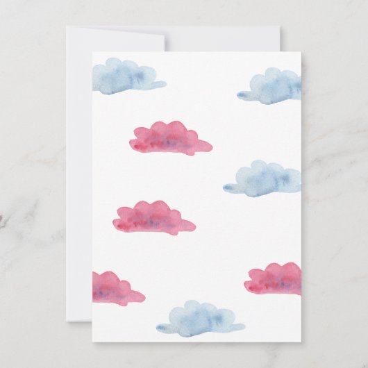 男の子または女の子 – 熱気球 – 性別の表示 招待状 (裏面)