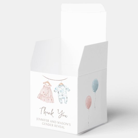 男の子または女の子Gender Revealありがとうギフト フェイバーボックス (オープン)