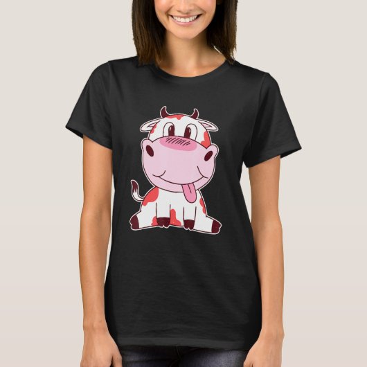 男の子も女の子も喜ぶかわいい子牛 Tシャツ (正面)