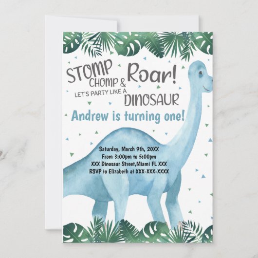 男の子や女の子のための愛らしいパーティーカード 招待状 (正面)