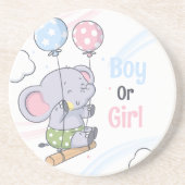 男の子や女の子の可愛い象の性別を明かす コースター (正面)