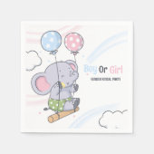 男の子や女の子の可愛い象の性別を明かす スタンダードカクテルナプキン (正面)