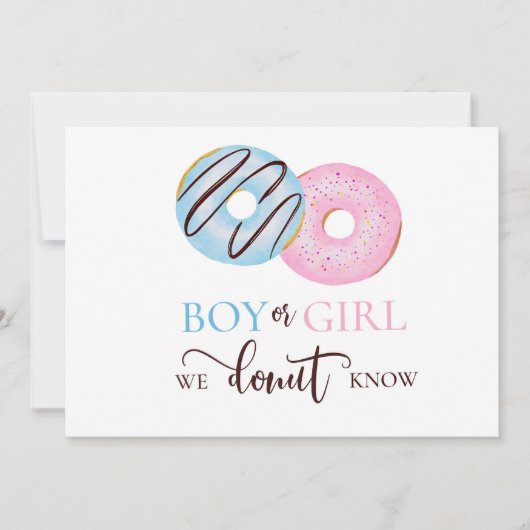 男の子や女の子の私たちは知っている性別のリビールカード 招待状 (正面)