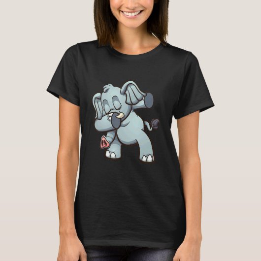 男の子や女の子やAのための可愛いダビング象 Tシャツ (正面)