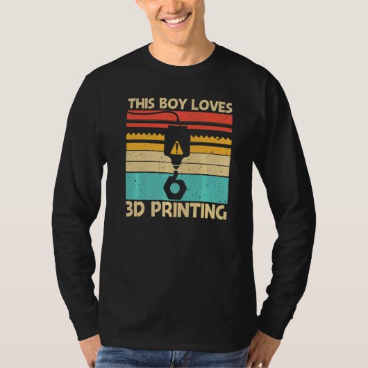 男の子や男性のためのクールな3Dプリント 3Dプリンター 印刷 Tシャツ (正面)